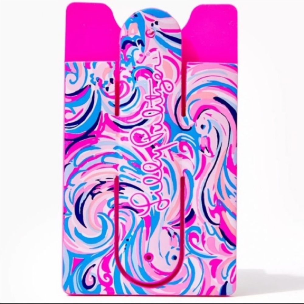 NWT Lilly Pulitzer Phone Card Case Raz Berry Flamingoals